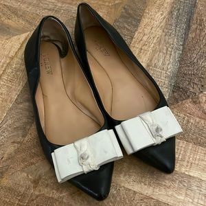 J. Crew flats. Size 8. Black with white bow.